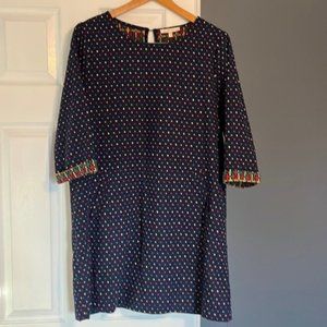 Navy dress with color throughout size large by Under Skies